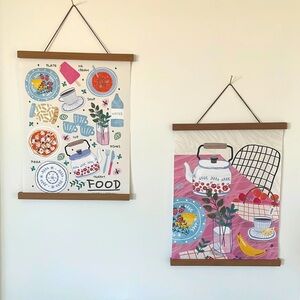 Canvas Art play Room Décor with hanging frames set of 2 brand new play kitchen